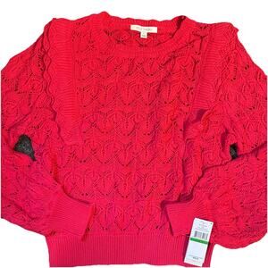 NWT Single Thread Knitted Long Sleeve Sweater Women Large Magenta Pink